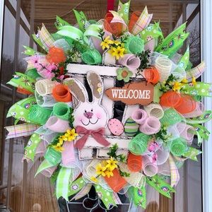 Easter deco mesh wreath